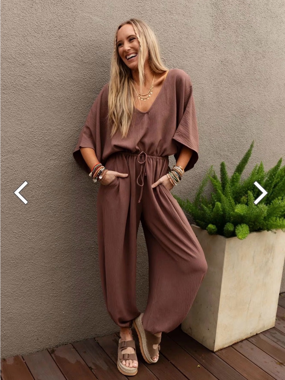 Three Bird Nest drawstring jumpsuit NWT